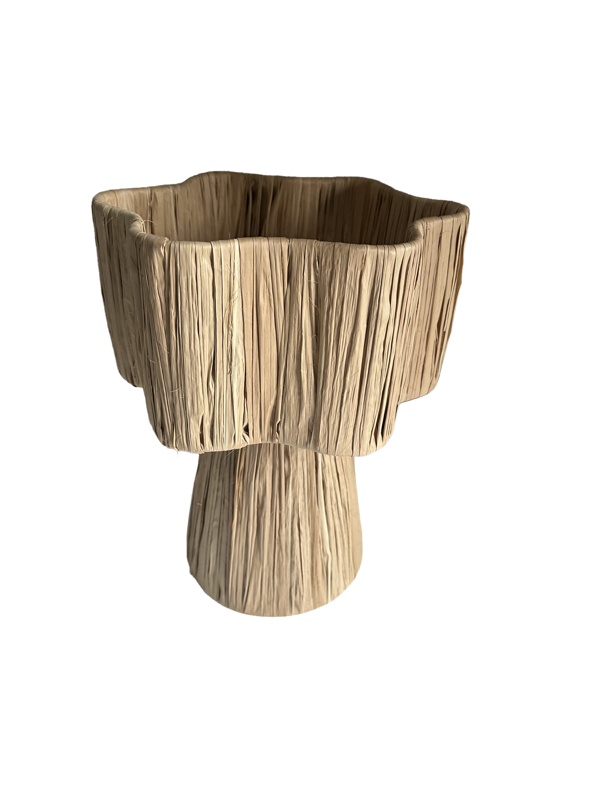 Raffia tafellamp L - naturel - hoogte 34 cm