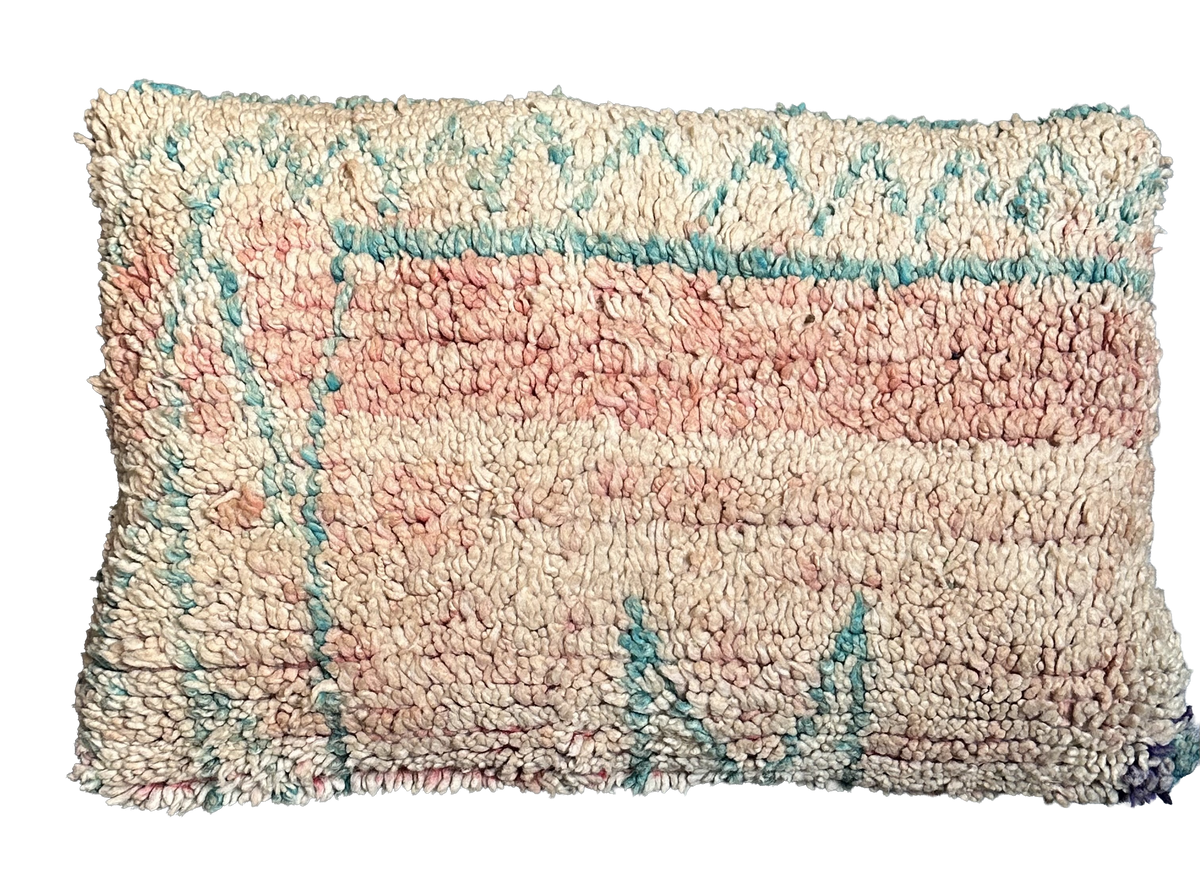 Marokkaans kussen - blush + mint - 60 x 35 cm