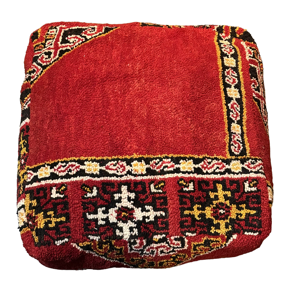 Marokkaanse Boujaad / kelim poef - multicolor rood