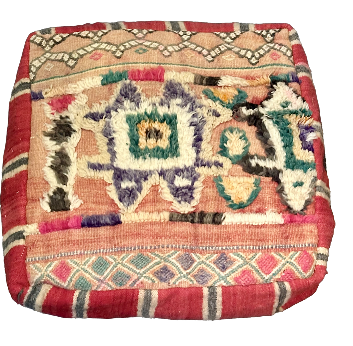 Marokkaanse Berber / kelim poef - multicolor + mix patronen
