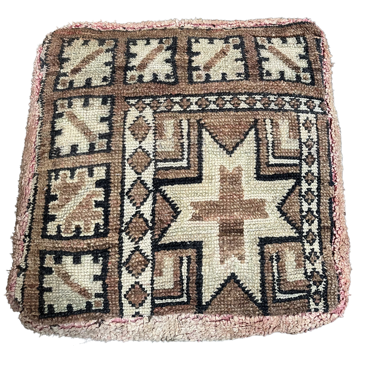 Marokkaanse Boujaad / kelim poef - multicolor + ster