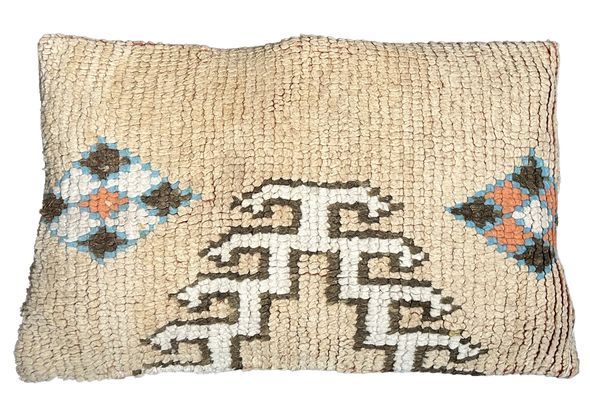 Marokkaans kussen - naturel mix - 60 x 35 cm