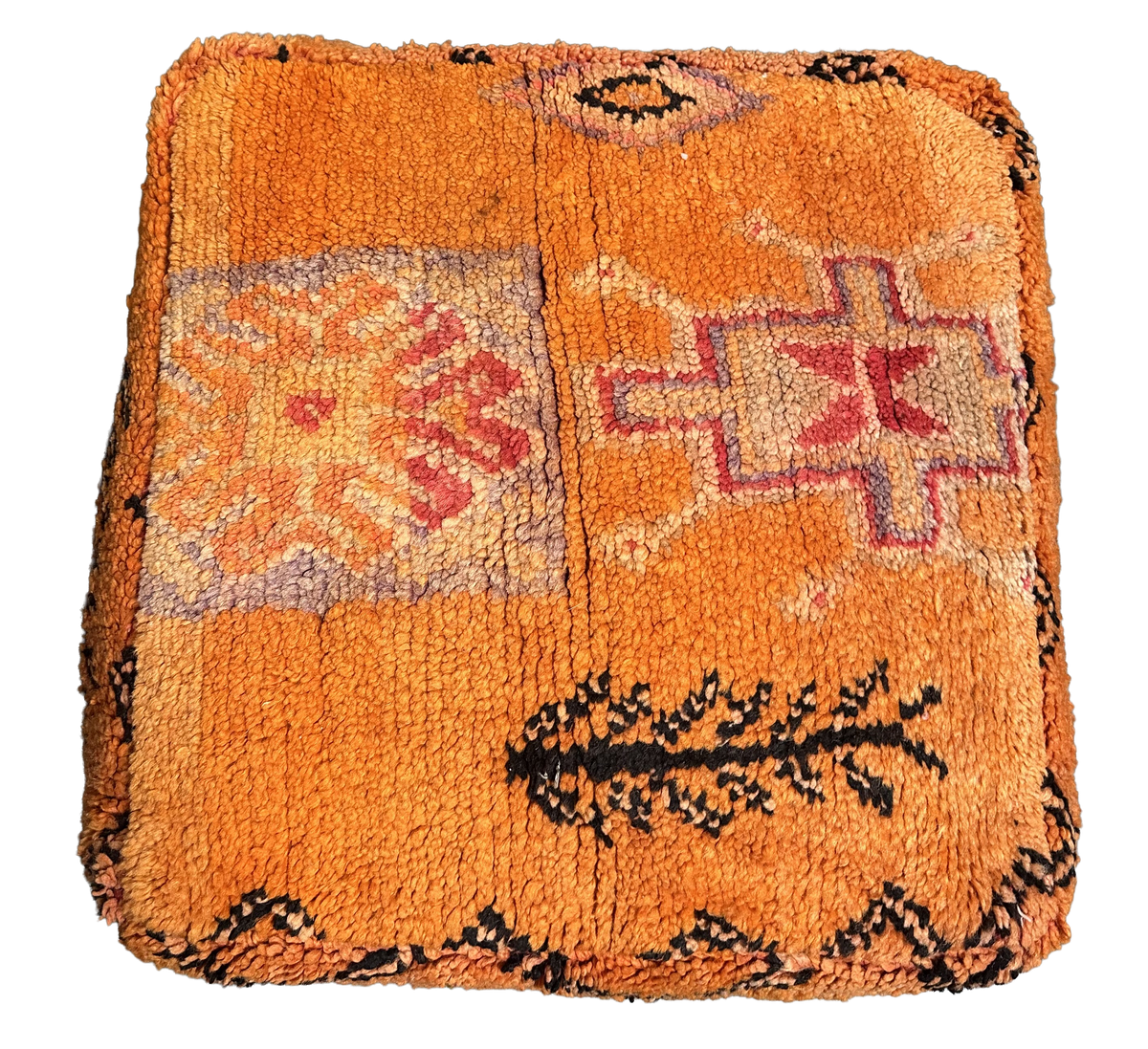 Marokkaanse Boujaad / kelim poef - oranje mix