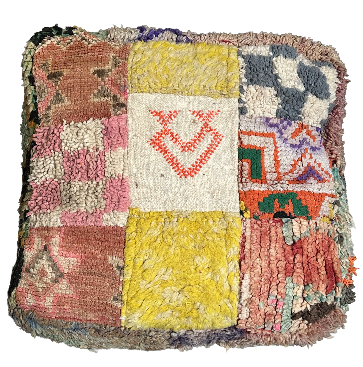 Marokkaanse Boujaad / kelim poef - multicolor