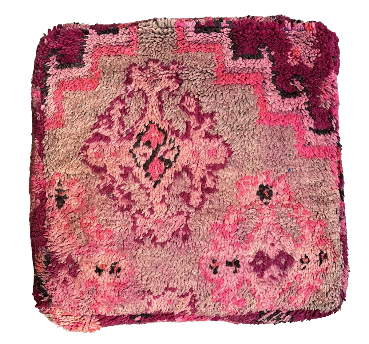 Marokkaanse Boujaad / kelim poef - roze + paars mix
