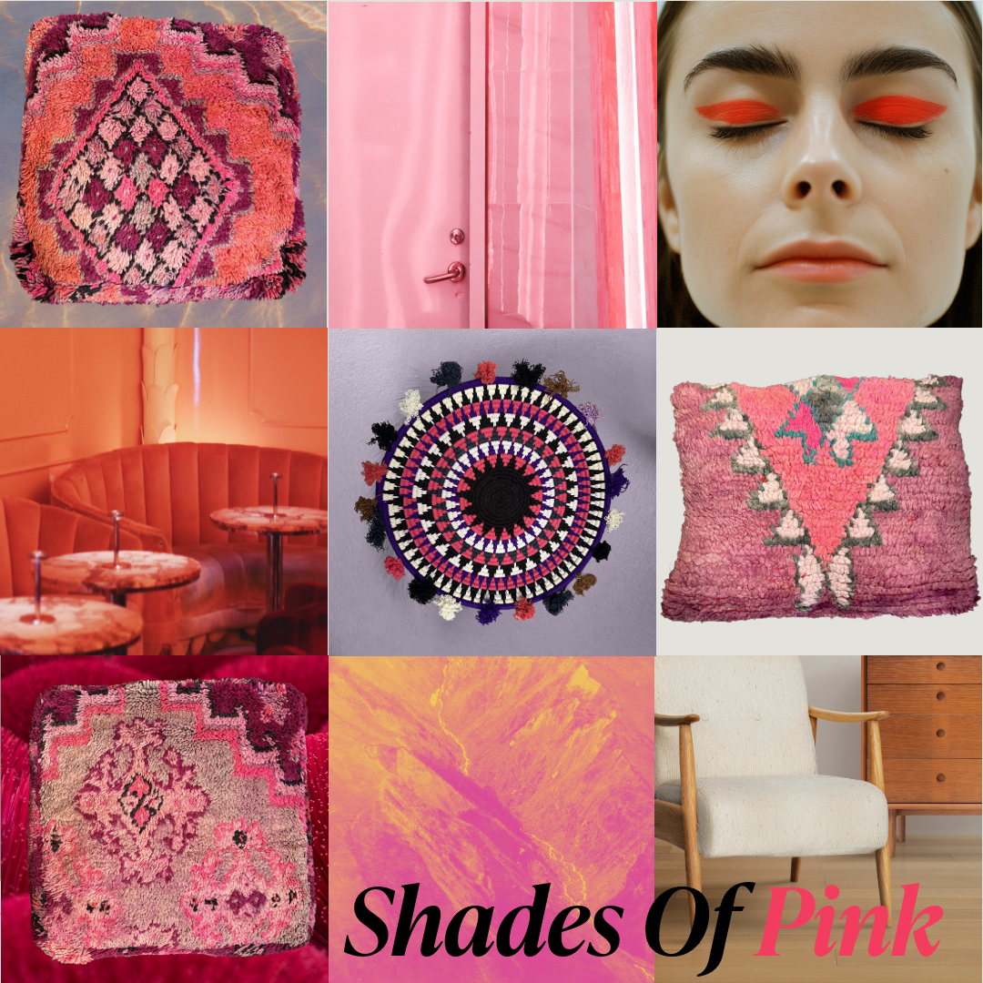 Shades of Pink: roze tinten combineren met Marokkaanse kussens en poefs