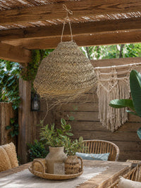 Hanglamp gevlochten - naturel - hoogte 35 cm