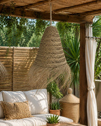 Hanglamp gevlochten - naturel - hoogte 50 cm