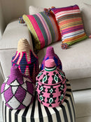 Berber mand S - multi triangel - paars/wit/zwart