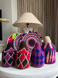 Berber mand S - multi triangel - zwart/wit/paars