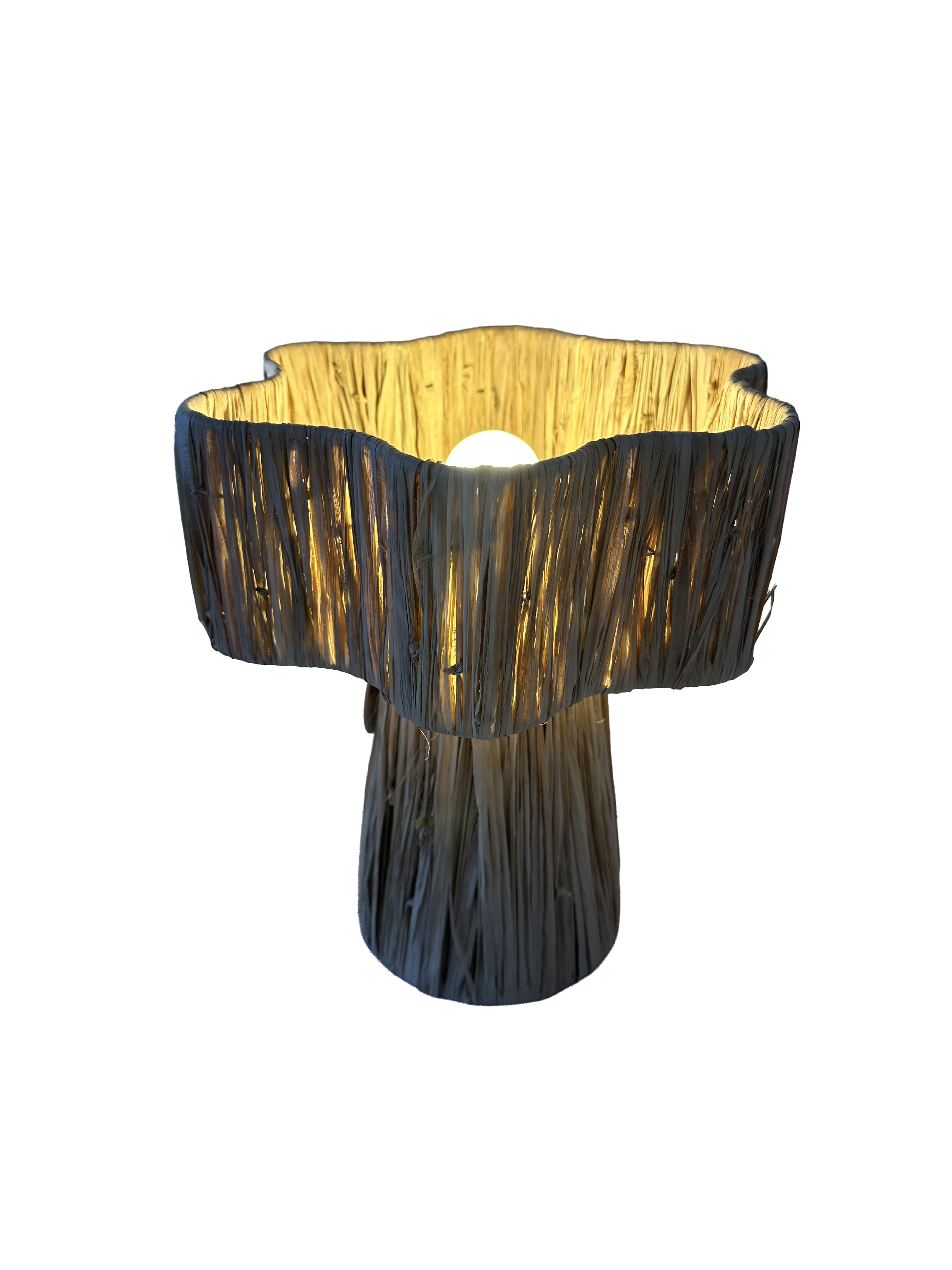 Raffia tafellamp M - naturel - hoogte 31 cm