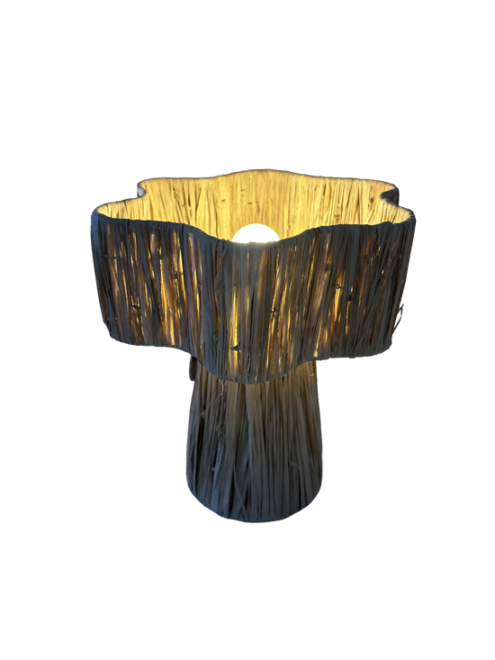 Raffia tafellamp M - naturel - hoogte 31 cm