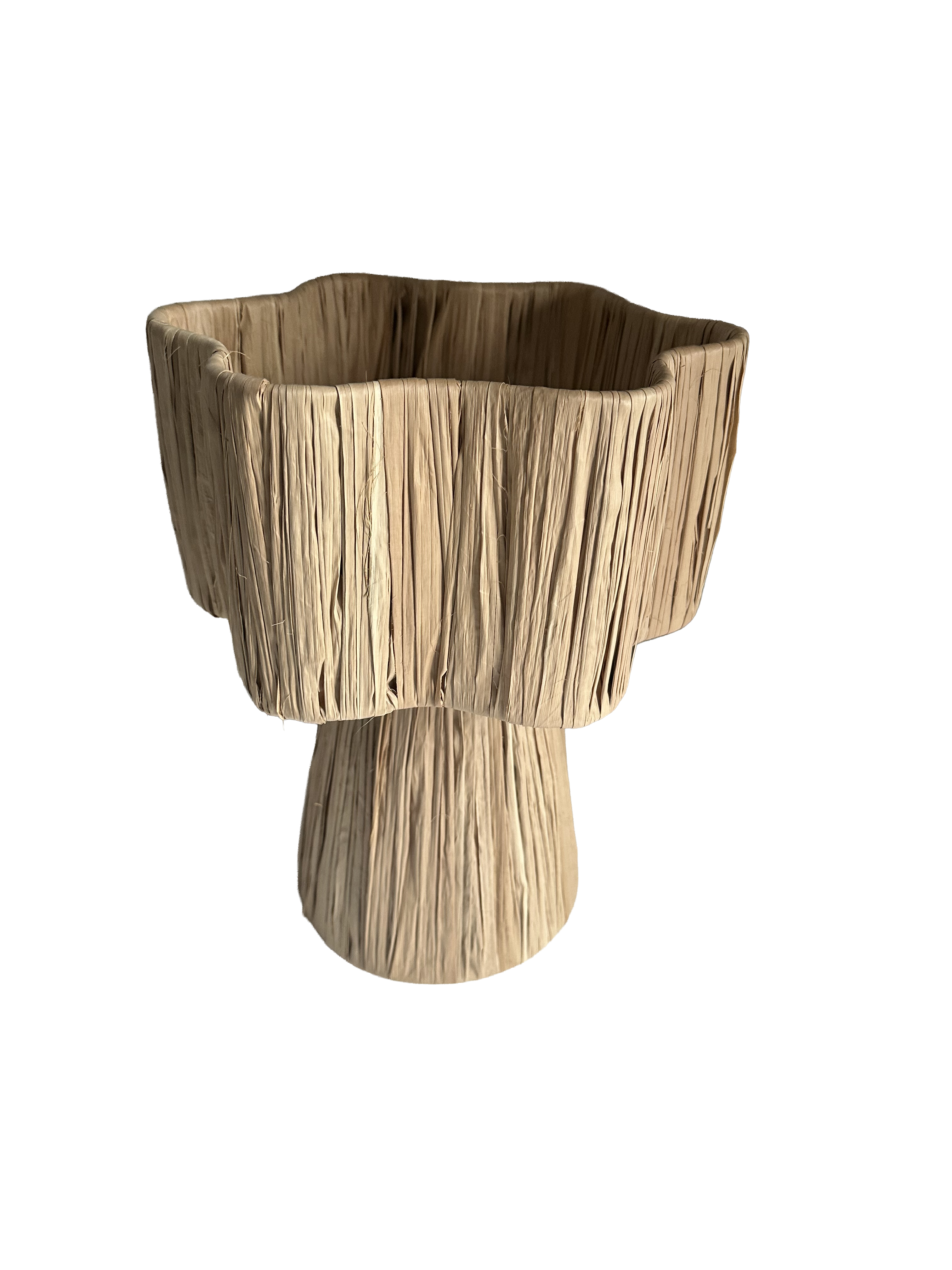 Raffia tafellamp L - naturel - hoogte 34 cm