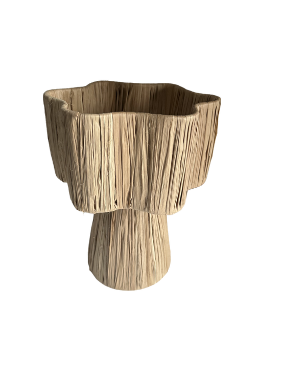 Raffia tafellamp L - naturel - hoogte 34 cm