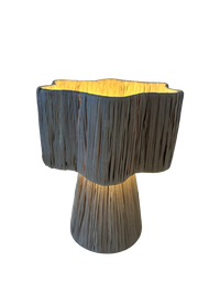 Raffia tafellamp L - naturel - hoogte 34 cm