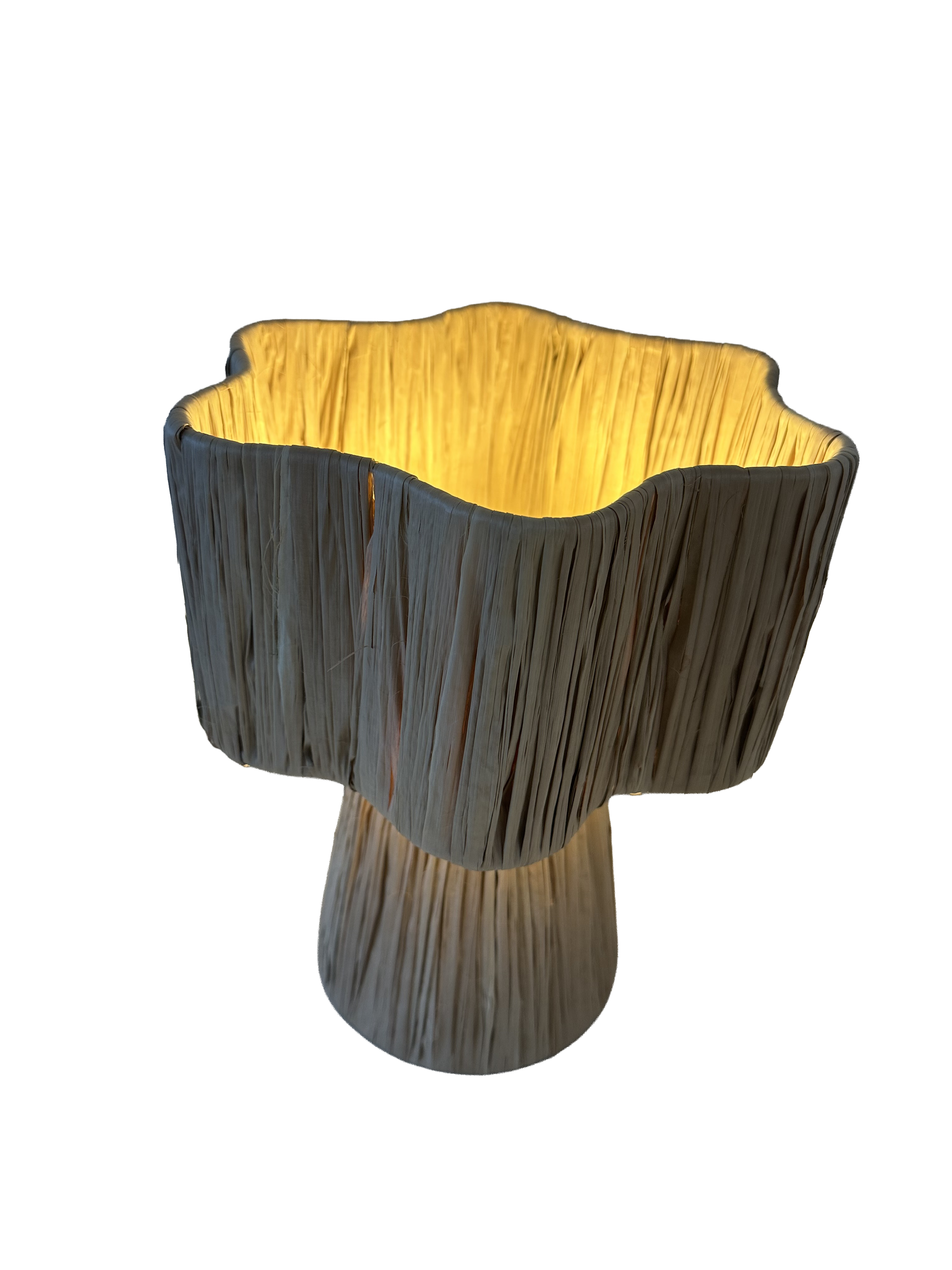 Raffia tafellamp L - naturel - hoogte 34 cm