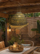 Hanglamp gevlochten - naturel - hoogte 35 cm
