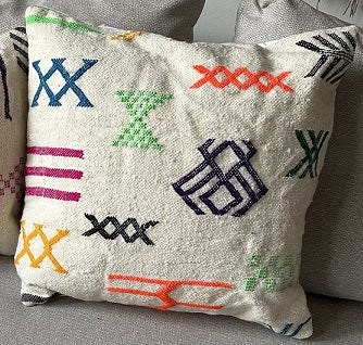 Marokkaans kussen - wit Amazigh - 45 x 45 cm