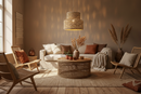 Hanglamp gevlochten "hoed" - naturel - hoogte 20 x dia 25 cm