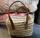 Rieten boho mand met gouden pailletten