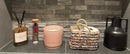 Rieten boho mand met multi-color pailletten