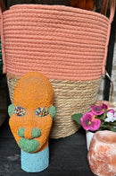 Bamileke Kralenhoofd - hoogte 20 cm