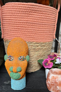 Bamileke Kralenhoofd - hoogte 20 cm