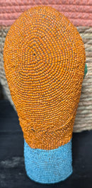 Bamileke Kralenhoofd - hoogte 20 cm