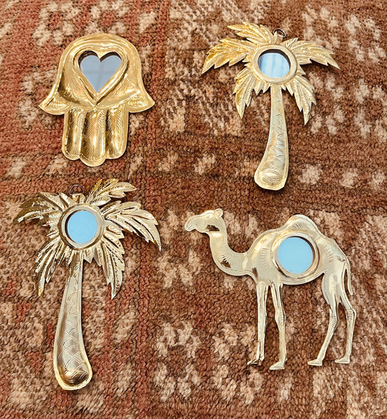 Messing Spiegeltje Hamsa hand met hart