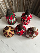 Berber mand S - multi triangel - bruin/wit/rood
