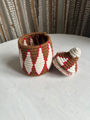 Berber mand S - multi triangel - bruin/wit/rood