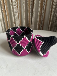 Berber mand S - multi triangel - zwart/wit/paars