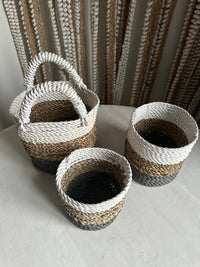 Zeegras manden set van 3 stuks – Wit/Naturel/Grijs