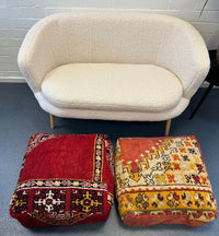 Marokkaanse Boujaad / kelim poef - multicolor rood