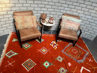 Marokkaans Boujaad vloerkleed - oranje/rood - 247 x 170 cm