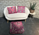 Marokkaans kussen - paars + roze mix - 50 x 40 cm