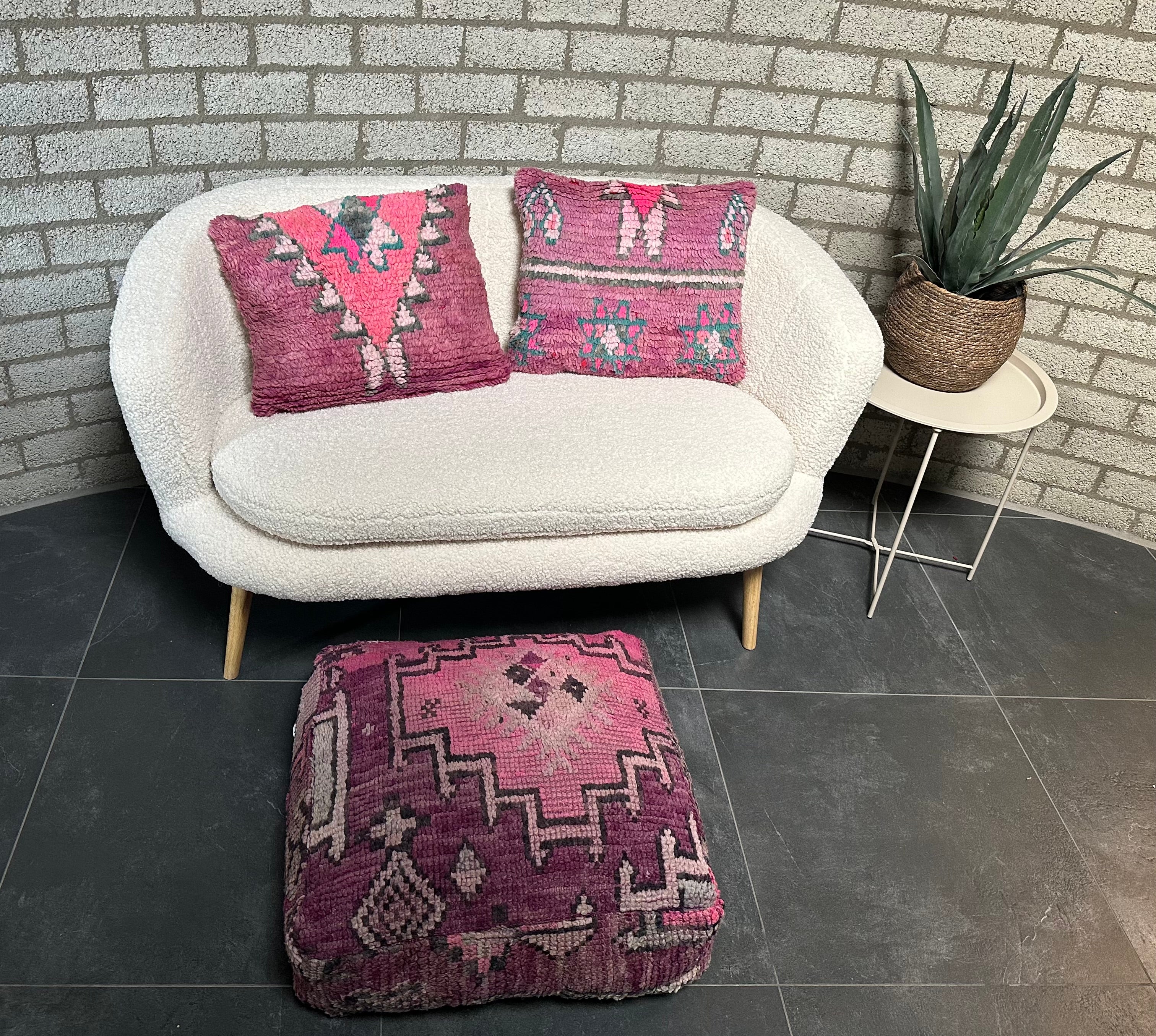 Marokkaans kussen - paars + roze mix - 50 x 40 cm
