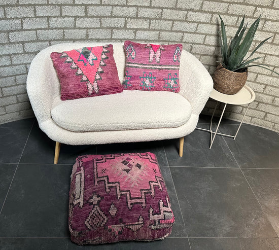 Marokkaans kussen - paars + roze mix - 50 x 40 cm