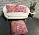Marokkaans Boujaad / kelim poef - multicolor roze