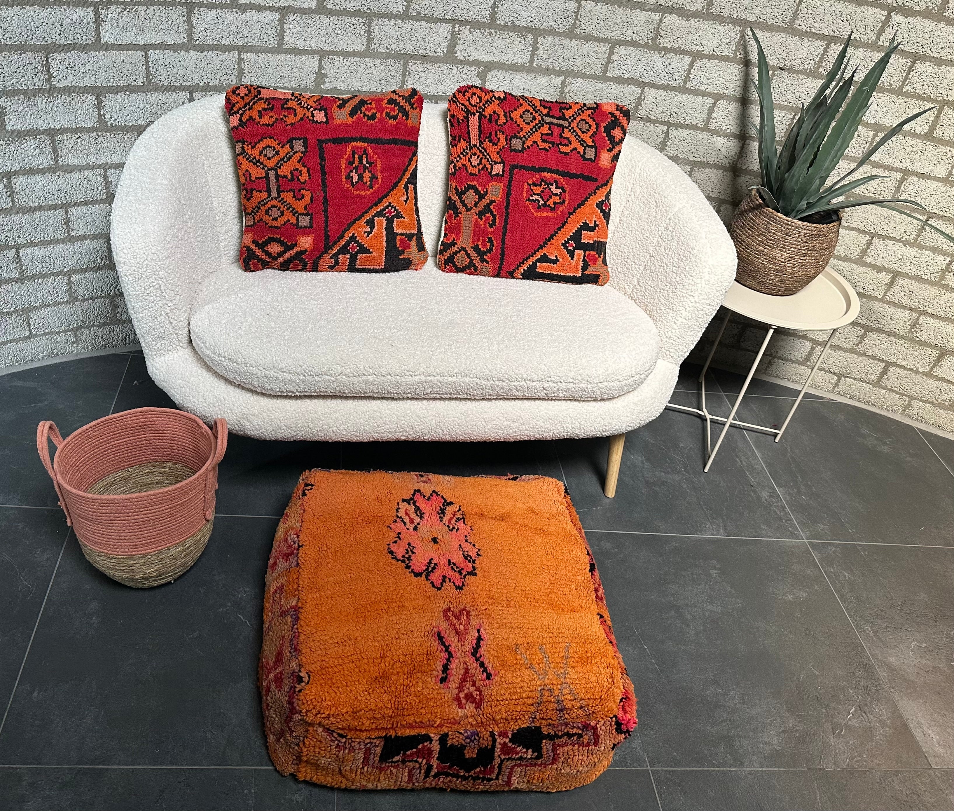 Marokkaans kussen - rood mix - 45 x 40 cm