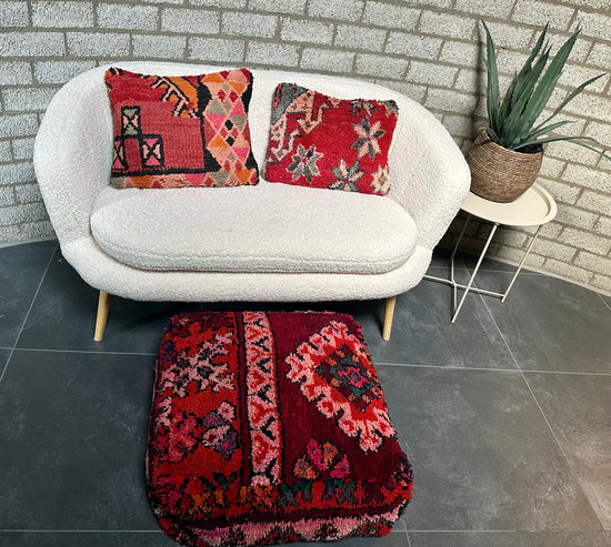 Marokkaans kussen - rood mix - 45 x 35 cm