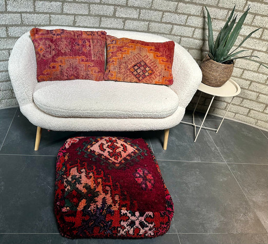 Marokkaans kussen - oranje mix - 60 x 35 cm