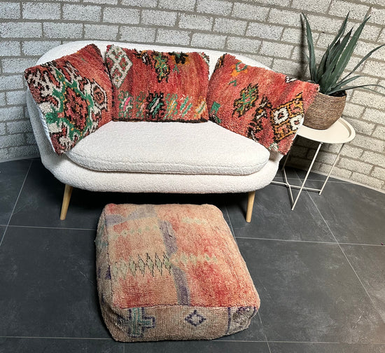 Marokkaans kussen - rood mix - 60 x 40 cm