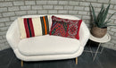 Marokkaans kussen - rood met neon mix - 60 x 40 cm