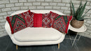 Marokkaans kussen - rood + neon mix - 60 x 40 cm