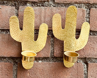 Messing theelichthouder Cactus