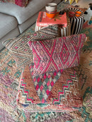 Marokkaans Boujaad / kelim poef - multicolor roze
