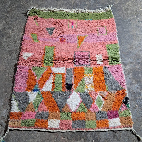 Marokkaans Boujaad vloerkleed - multicolor - 127 x 100 cm