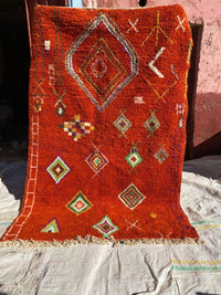 Marokkaans Boujaad vloerkleed - oranje/rood - 247 x 170 cm