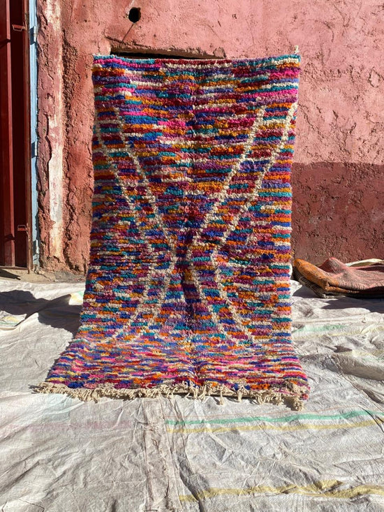 Marokkaans Boujaad vloerkleed - multicolor - 240 x 126 cm